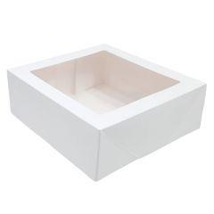 Caja para tarta blanca con ventana 35 x 35 x 9,5 cm