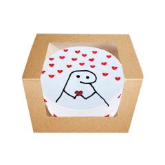 Caja kraft con ventana para mini tarta bento cake 12,5 x 10 cm - Pastkolor