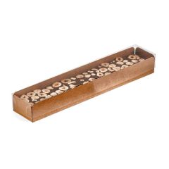 Caja para turrón kraft con tapa transparente 25,5 x 4,5 x 3 cm