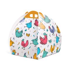 Caja para monas de Pascua gallos 32 x 37 cm