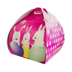 Caja para monas de Pascua rosa conejitos 32 x 32 x 39 cm