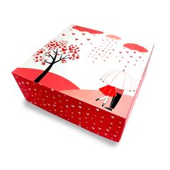 Caja paisaje San Valentín 20 x 20 x 8 cm