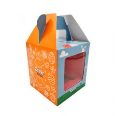 Caja para 1 cupcake con ventana Pascua 9 x 9 x 10 cm - Pastry Colours