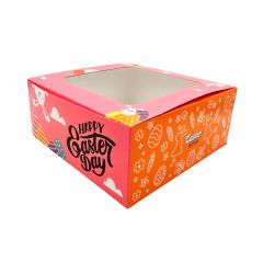 Caja para 4 cupcakes con ventana Pascua 18,5 x 18,5 x 7,5 cm - Pastry Colours