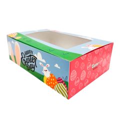 Caja para 6 cupcakes con ventana Pascua 24 x 16,5 x 7,5 cm - Pastry Colours