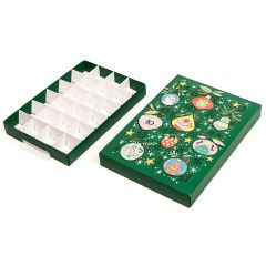 Caja para calendario de adviento bolas árbol de Navidad