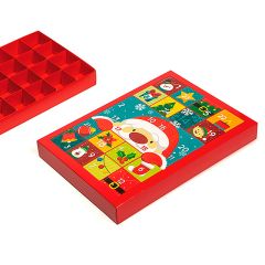 Caja para calendario de adviento Papá Noel Navidad