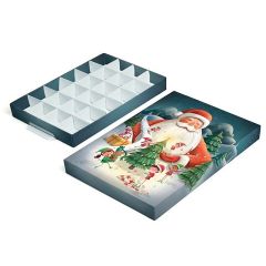 Caja para calendario de adviento Papá Noel de Navidad