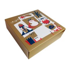 Caja para roscón de Reyes con frontal abatible 31 x 31 x 10 cm