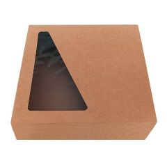 Caja para tartas o roscón de reyes kraft con ventana 32 cm