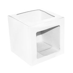 Caja para tarta blanca con 2 ventanas 20 x 20 x 20 cm - Azucren