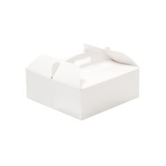 Caja para tarta blanca con asa 23 x 23 x 10 cm - Decora