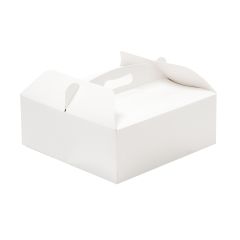 Caja para tarta blanca con asa 31 x 31 x 12 cm - Decora