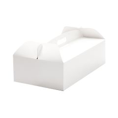 Caja para tarta blanca con asa 31 x 16 x 12 cm - Decora