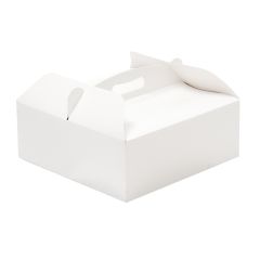 Caja para tarta blanca con asa 33,5 x 33,5 x 12 cm - Decora