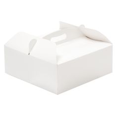 Caja para tarta blanca con asa 36 x 36 x 12 cm - Decora