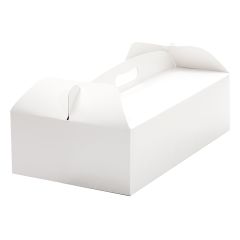 Caja para tarta blanca con asa 36 x 21 x 12 cm - Decora