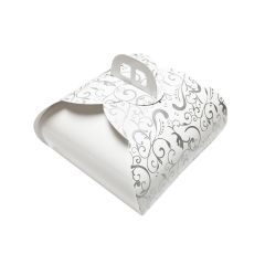Caja para tarta blanca con asa Francel 26 x 26 x 13 cm