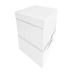 Caja para tarta con elevador blanca 20,5 x 20,5 cm