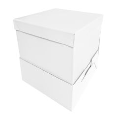 Caja para tarta con elevador blanca 30,5 x 30,5 cm