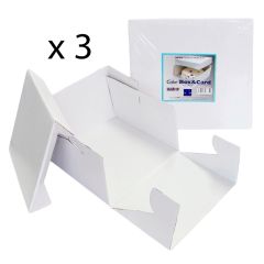 Cajas para tartas cuadradas con tapa 38,5 x 38,5 x 15 cm (3) - PME