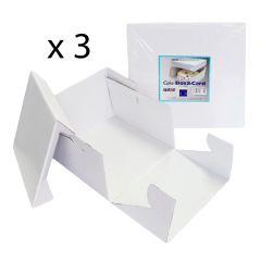 Cajas para tartas cuadradas con tapa 35,5 x 35,5 x 15 cm (3) - PME