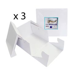 Cajas para tartas cuadradas con tapa 33 x 33 x 15 cm (3) - PME