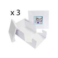 Cajas para tartas cuadradas con tapa 25,5 x 25,5 x 15 cm (3) - PME