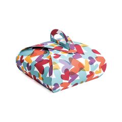 Caja para tarta blanca con asa y corazones San Valentín 20 x 20 x 10 cm