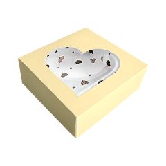 Caja corazones champán San Valentín 20 x 20 x 7,5 cm - Pastkolor
