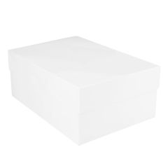 Caja para tarta blanca con tapa 40,5 x 30,5 x 15 cm