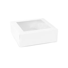 Caja para tarta blanca con ventana 24 x 24 x 9,5 cm