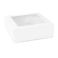 Caja para tarta blanca con ventana 33 x 33 x 9,5 cm