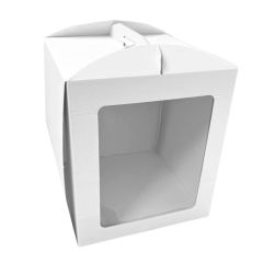 Caja tarta blanca con ventana y asa 35 x 35 x 40 cm