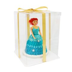 Caja tarta transparente con base, tapa y lazo Crystal 20 cm - PME