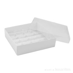 Caja para 20 mini macarons con soporte