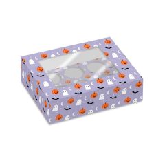 Cajas para 6 cupcakes con ventana calabazas fantasmas Halloween 23 x 17 x 10 cm (2)