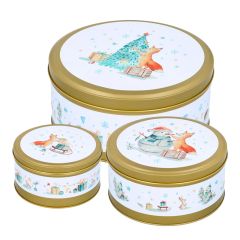 Cajas de lata zorro Navidad (3) - Birkmann