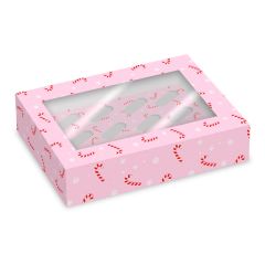 Cajas para 12 cupcakes con ventana caramelos Navidad 33 x 23 x 10 cm (2)