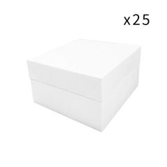 Cajas para tarta blancas con tapa 20,5 x 20,5 x 15 cm (25) - Funcakes