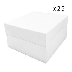 Cajas para tarta blancas con tapa 35 x 35 x 15 cm (25) - Funcakes