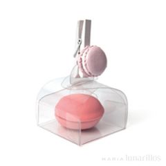 Cajita transparente de plástico para macaron o golosinas