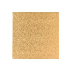 Cake drum cuadrado dorado 25 cm, grosor 12 mm - Decora