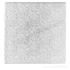 Cake drum cuadrado plateado 35 cm, grosor 4 mm