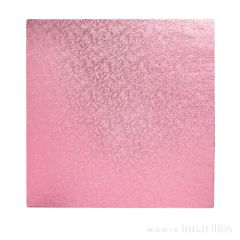 Cake drum cuadrado rosa 25 cm, grosor 12 mm - Decora