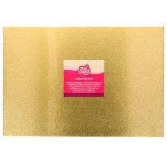 Cake drum rectangular dorado 40 x 30 cm, grosor 3 mm - Funcakes