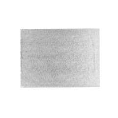 Cake drum rectangular plateado 30 x 25 cm, grosor 3 mm