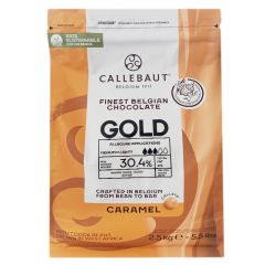 Callets Chocolate caramelo Gold 30,4% 2,5 kg - Sin gluten - Callebaut