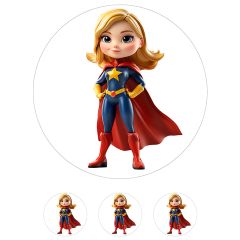 Oblea de Capitana Marvel - 20 cm - María Lunarillos
