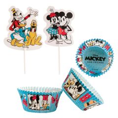 Cápsulas cupcakes y toppers Mickey (24) - Dekora
